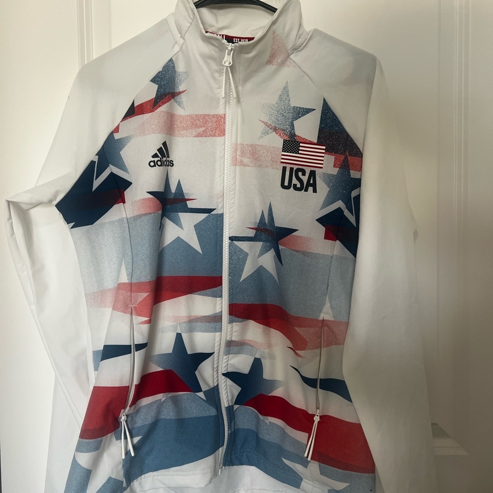 Adidas Women’s USA Volleyball Warmup Jacket Full Zip Size Medium